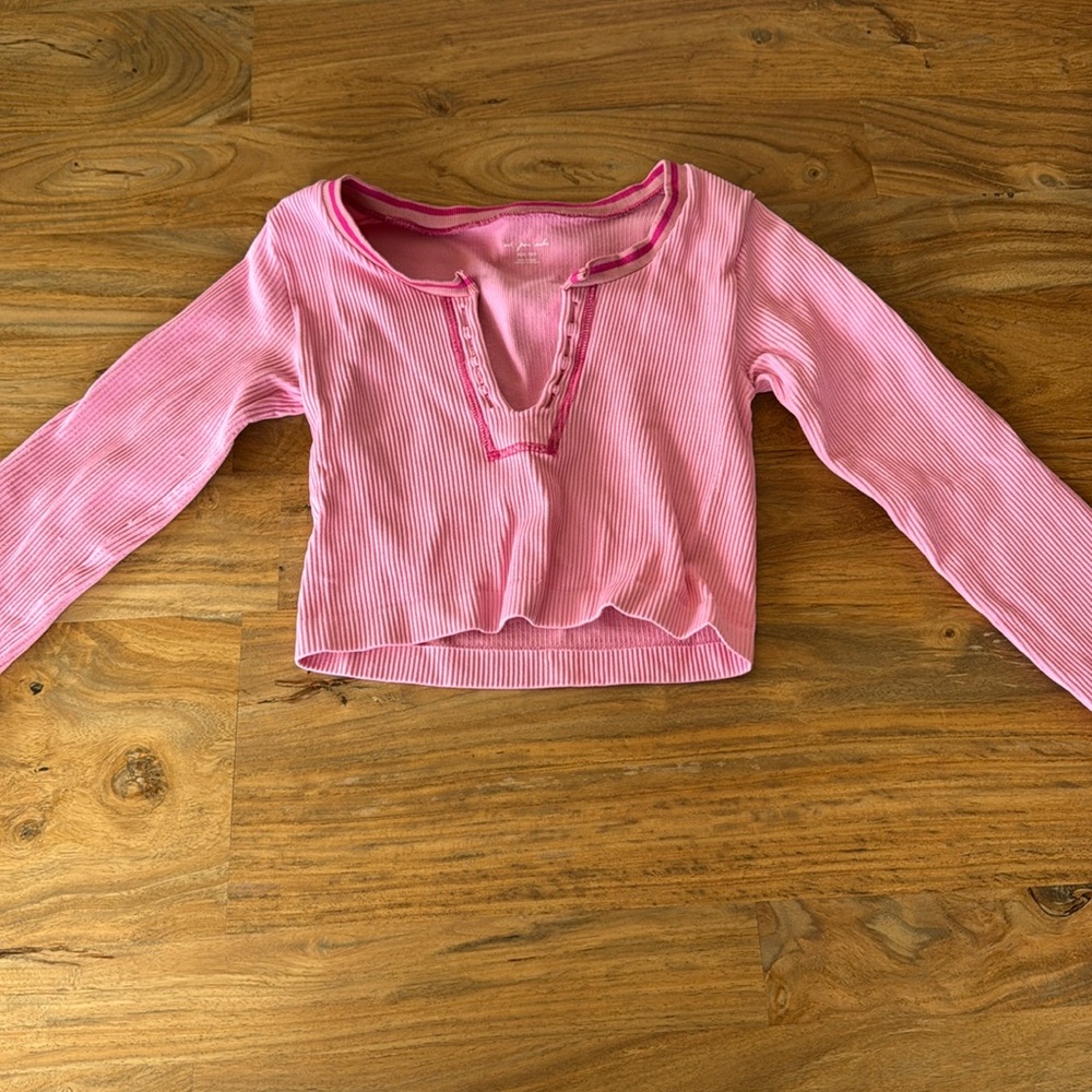 pink go for gold, long sleeve, urban outfitters shirt